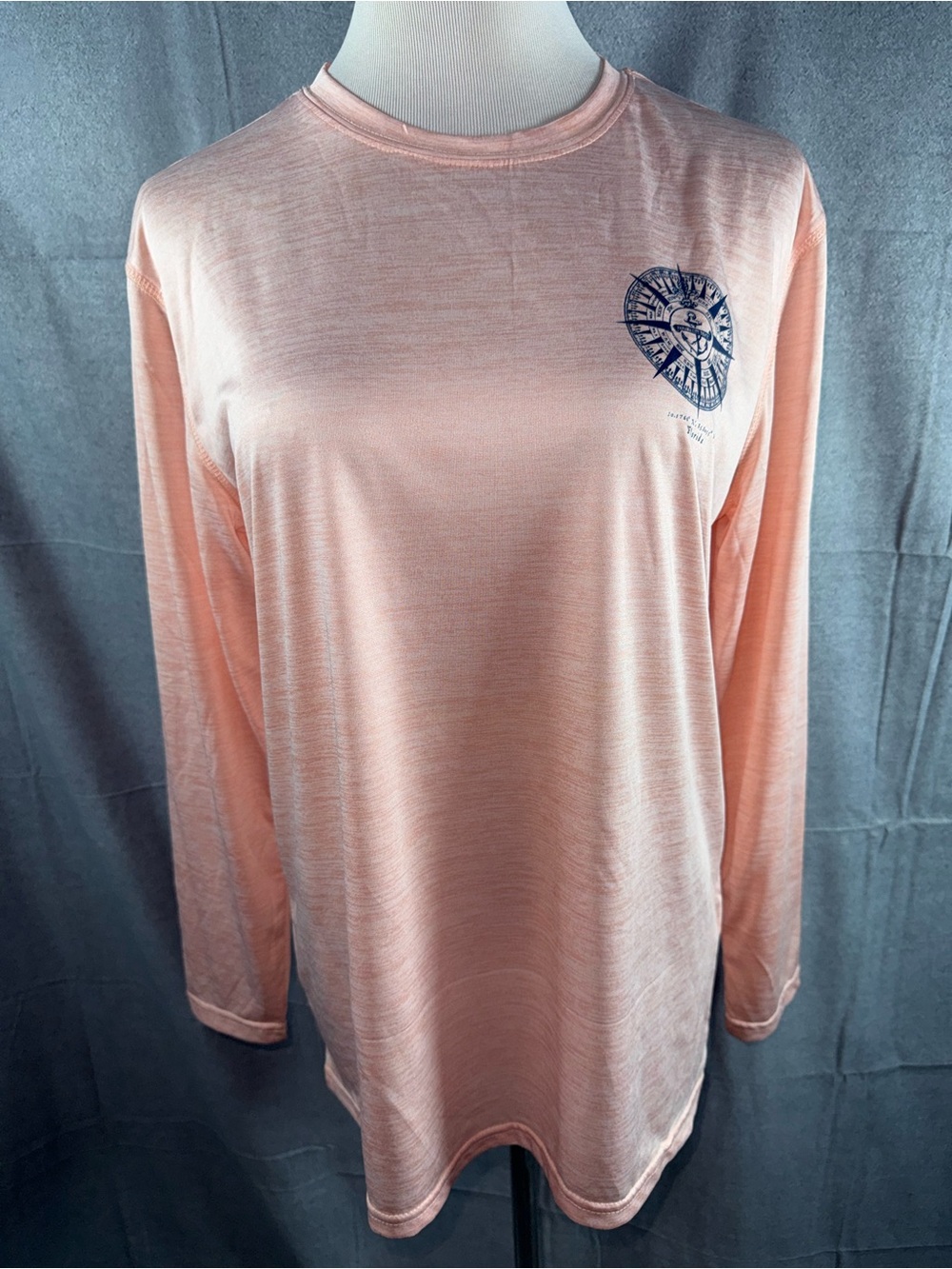 2518-Spicy Tuna Women's Long Sleeve Performance Tee - Peach